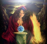 woman agazing in crystalball